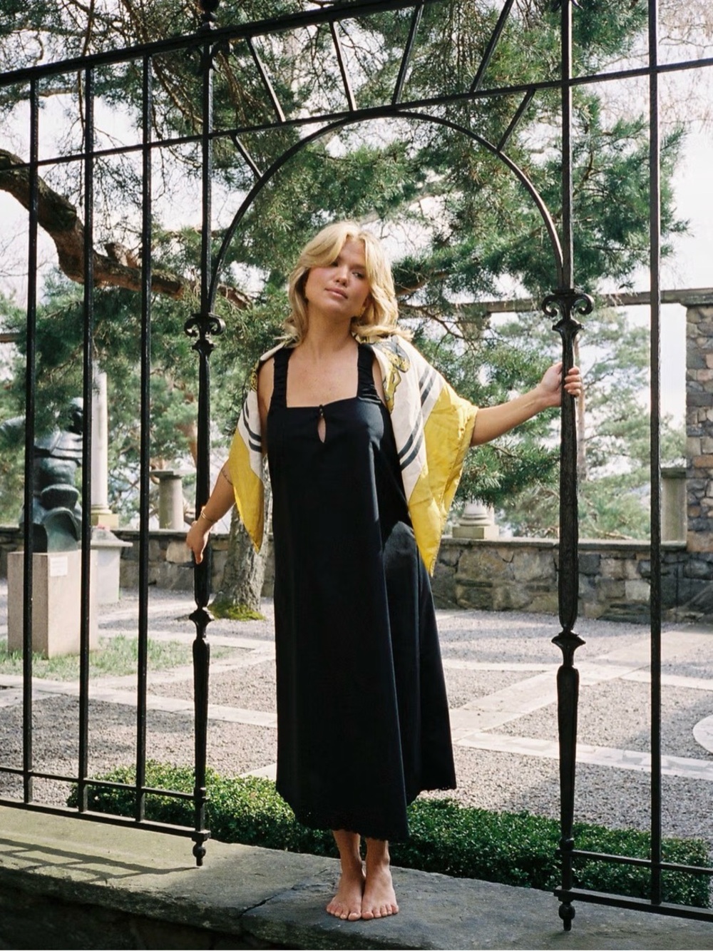 Breezy Embroidered Dress Black
